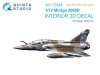 Quinta Studio QD+72248 Mirage 2000D 3D-Printed & coloured Interior on decal paper (Dream Model) (with 3D-printed resin part) 1/72